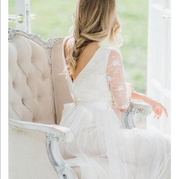 NWT Bohemian A Line Wedding Dress - Picture 2 of 8